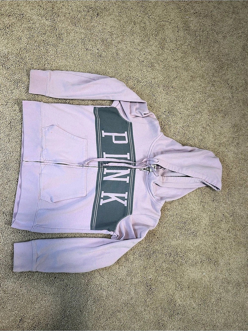 PINK Zip-Up Hoodie Purple Size L